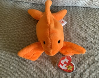 Vintage, Rare Fish, Ty Beanie Baby, “GOLDIE”, The Gold Fish, 1993”””