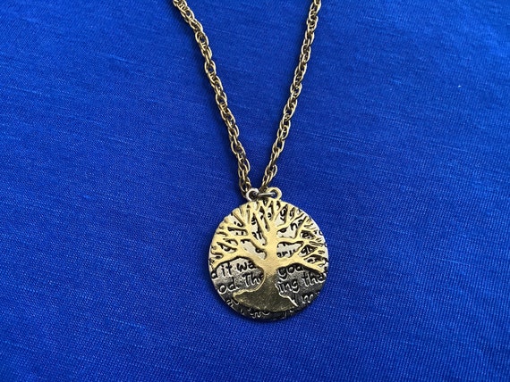 Vintage  Duel  Gold Tone Tree of Life and Silver … - image 1