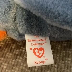 Vintage Rare, Ty Beanie Baby, SCOOP, the famous Pelican, 1996 image 3