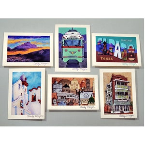 El Paso Art, Note Cards Set, Handmade and Signed Cards, Featuring Texas, Mountain, Missions, Architecture and Postcard Art