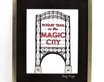 Birmingham Alabama Art, Architecture Wall Art, Pen and Ink Drawing, City Streets, Cityscape, , Historic Birmingham, Alabama Wall Art Decor