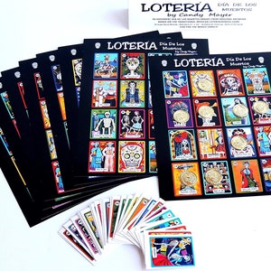 Juego de lotería mexicana, arte del Día de los Muertos, cartas de lotería mexicana, noche de juegos en familia, bingo mexicano, juegos de mesa