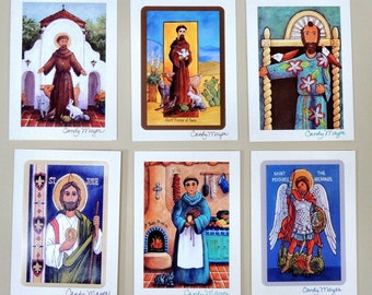 Saints Art Note Card Set | 6 Blank Religious Note Cards