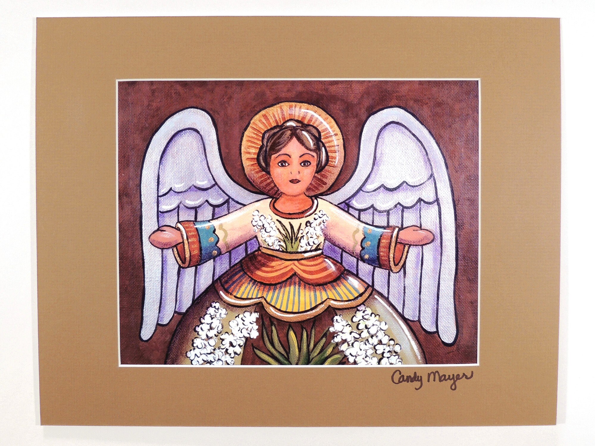 Southwest Angel Art Mexican Folk Art Print Religious Wall Etsy