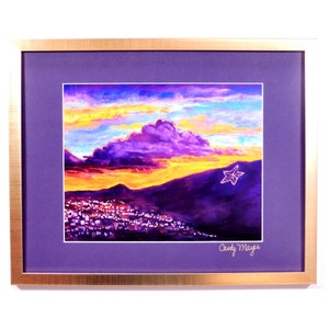 El Paso Art Print, Star and Mountain Art, Southwestern Decor, Western Art, Texas Artwork and Gift, Pastel Art