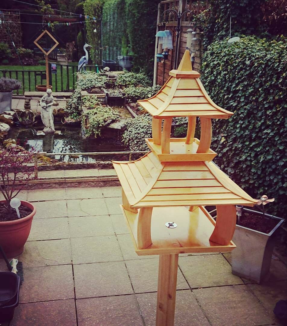 Japanese Pagoda Bird table Two tiered Oriental Design for Etsy