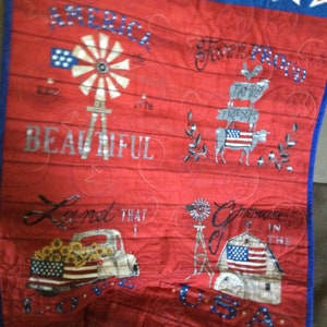 America the Beautiful quilted wall hanging