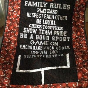 Football Family Rules quilt