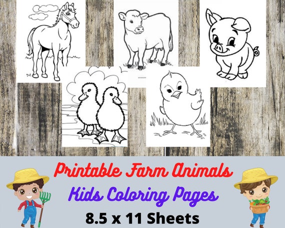 Printable Farm Animals Kids Coloring Pages Printable Party