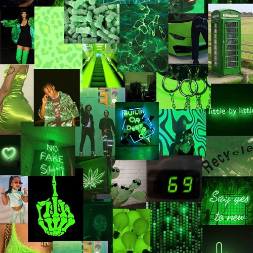 Neon Green Bad & Boujee VSCO Aesthetic Wall Collage / Photo | Etsy