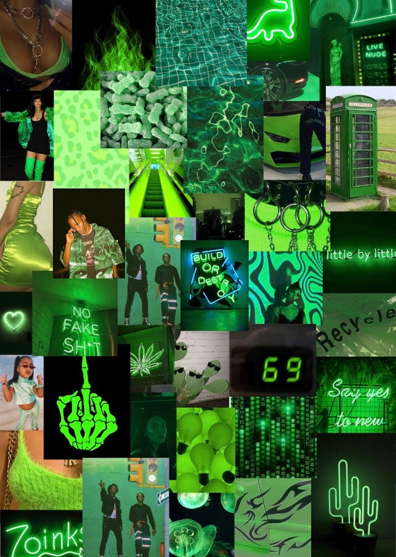 Neon Green Bad & Boujee VSCO Aesthetic Wall Collage / Photo | Etsy