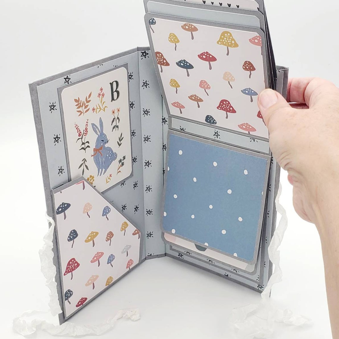 Baby Book Grandma's Brag Book Baby Folio Blue and White Etsy