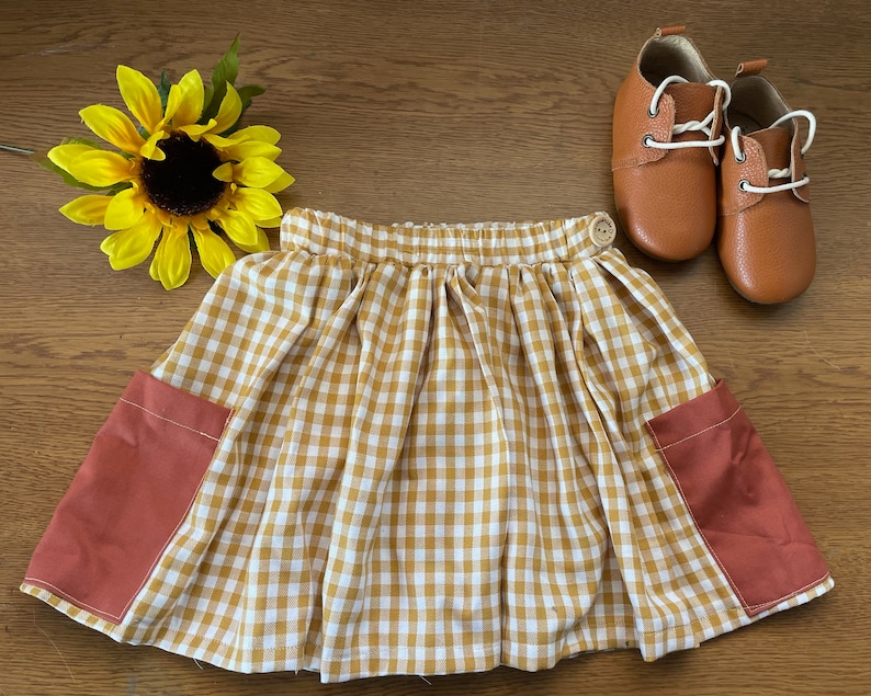 Checkered Skirt Skirt with pockets Girls Skirts Skirt Spring Clothes Girls Clothes