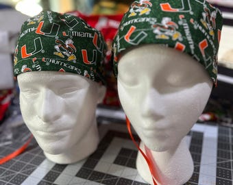 Miami Hurricanes Scrub Hat Nurse Doctor Anesthesia Student Adjustable Unisex