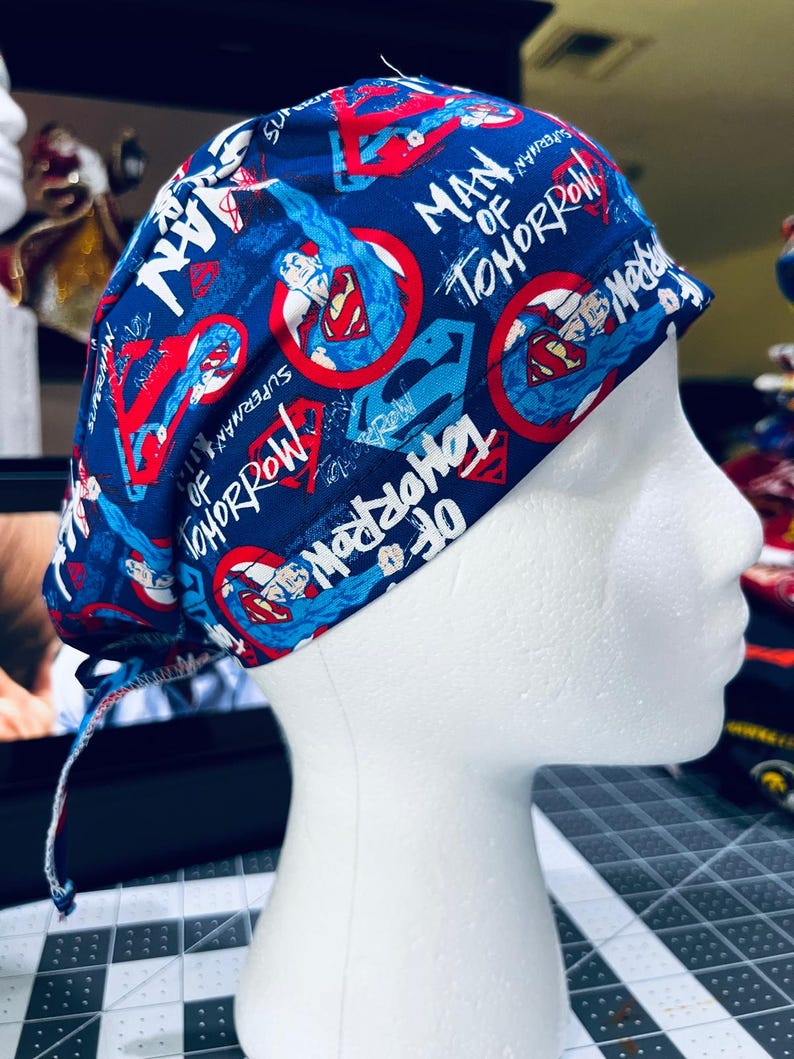 SUPER HERO Football Scrub Cap Nurse Tech Anesthesia Doctor Emt ...