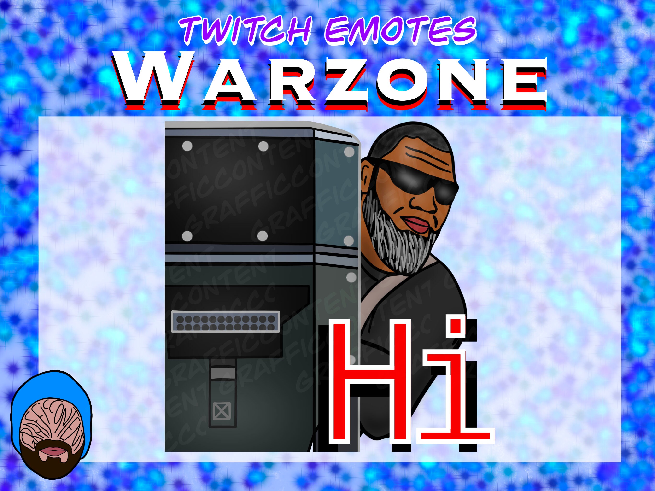Hi Warzone inspired Twitch Emote Etsy