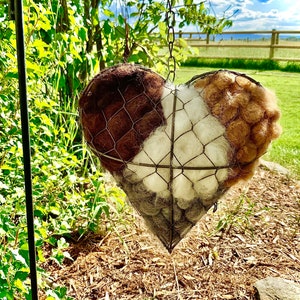 Bird Nesting Heart Filled with 100% Natural Alpaca Fiber Bird Lover Nature Gift