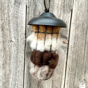 Bird Nesting Lantern, Filled with 100% Alpaca Fiber, Outdoor Yard Art, Refillable, Bird Lover Gift, Housewarming Gift, Birdwatching