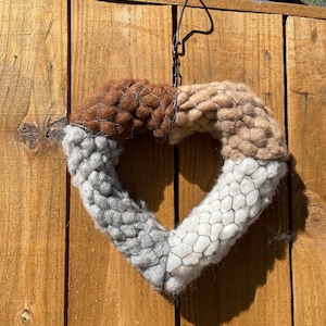 Bird Nesting Heart - NEW Large - Flat Back - 3D front - Filled with 100% Alpaca - Yard Art - Bird Lover - Refillable - Housewarming Gift