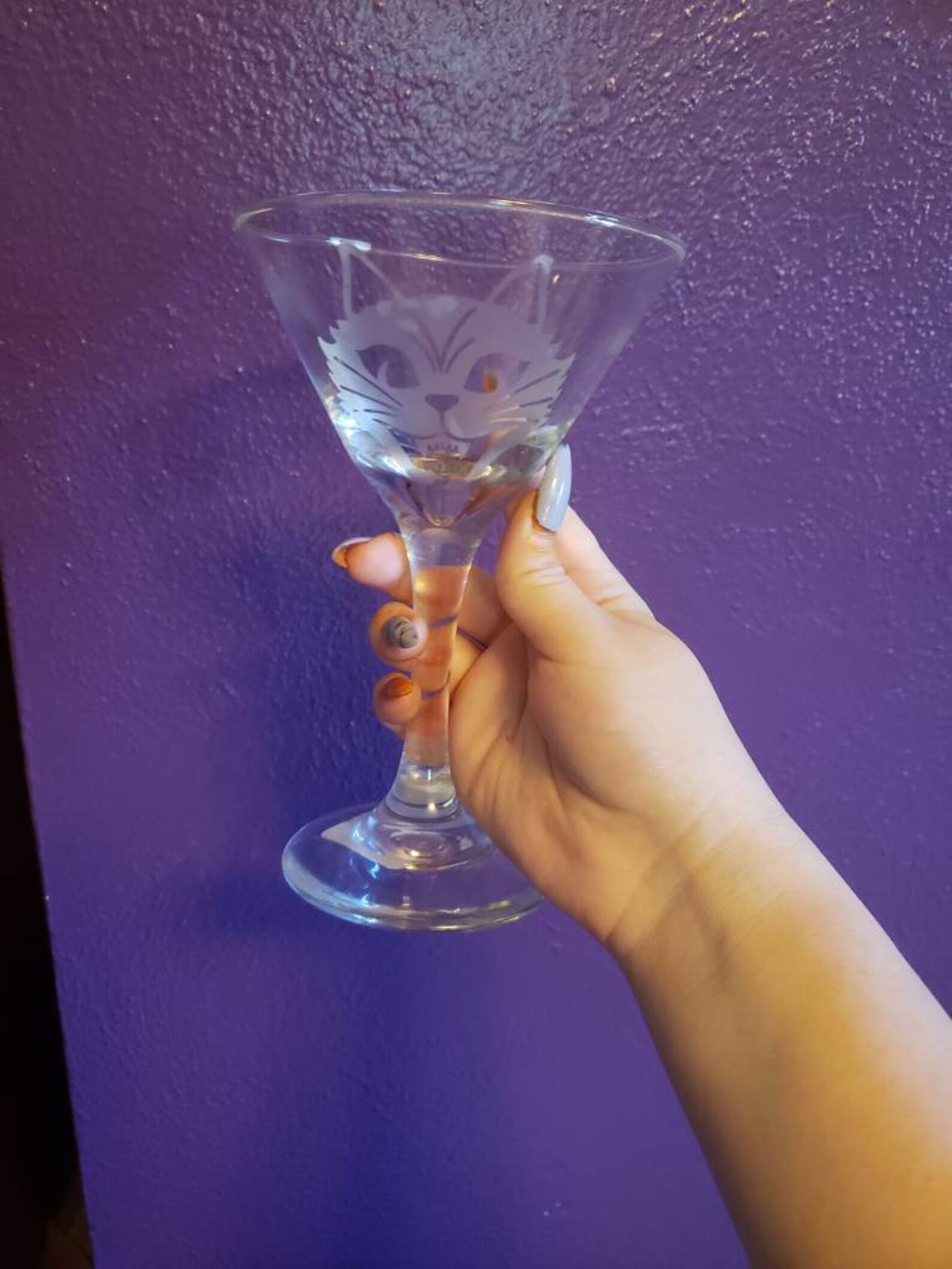 Cat martini glass Etsy