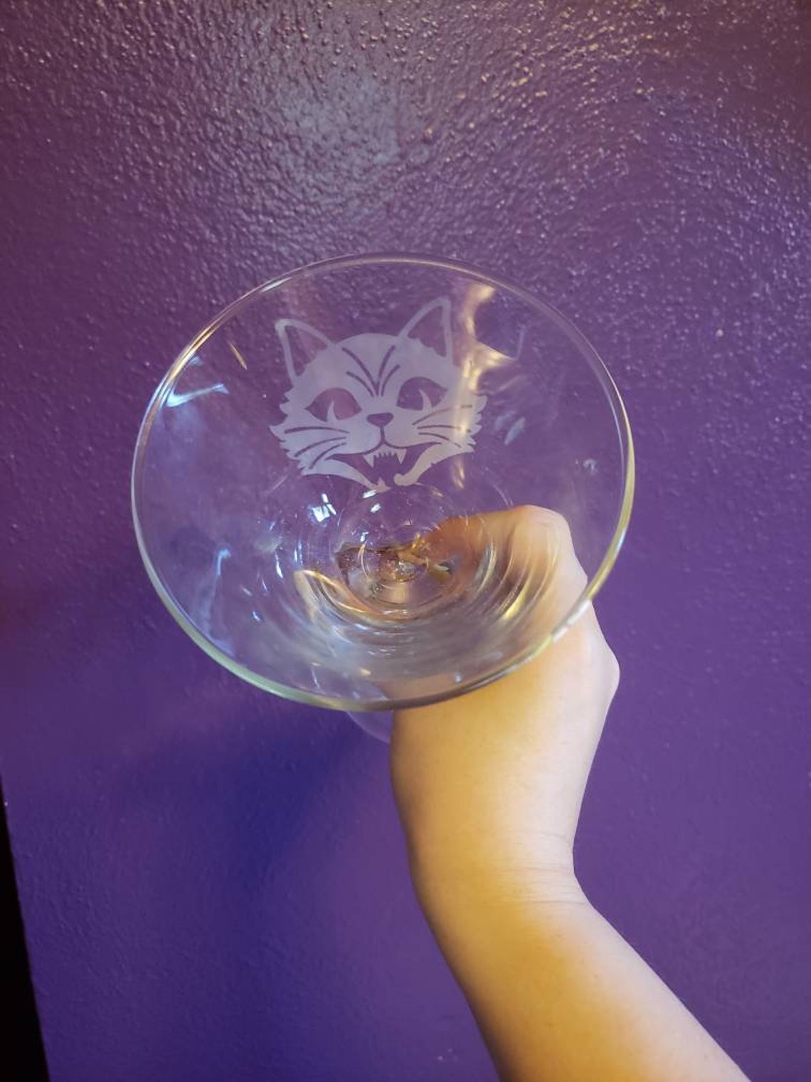 Cat martini glass Etsy