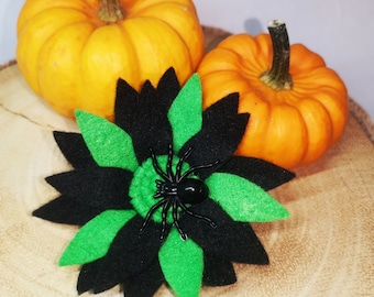 Spooky Green/Black Halloween Spider Bridle or Mane/Tail charm, Halloween mane charm, bridle accessory for the Equestrian