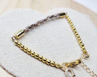 18k Gold Plated Horsehair Bracelet: Personalized Keepsake Jewelry