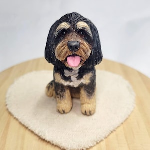 Custom Clay Dog Figurine: Personalised Pet Ornament, Cake Topper