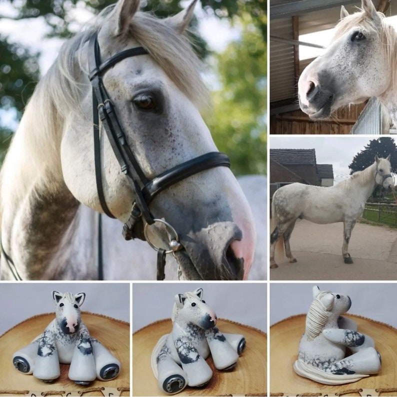 Personalised Horse Models. Horse Cake Topper. Handmade and hand-painted Polymer Clay Horse Gift. image 4