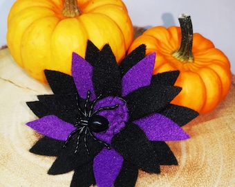 Spooky Purple/Black Halloween Spider Bridle or Mane/Tail charm, Halloween mane charm, bridle accessory for the Equestrian