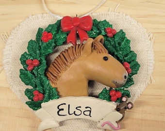 Personalised Pet Christmas Decoration, Custom Horse Dog Cat Ornament, Handmade Polymer Clay Pet Keepsake
