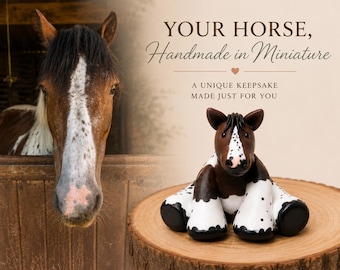 Custom Horse Figurine, Handmade Pet Portrait Miniature Keepsake