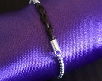 Sterling Silver Horsehair Bracelet: Personalized Keepsake with Charm Options