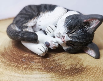 Schlafende Katze Modell, personalisierte Katze begabt, benutzerdefiniertes Katzengeschenk
