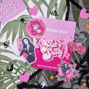 Pink & Spooky - Sticker - Horror - Matte Sticker - Halloween - Gift - Halloween Sticker Pack  - Planner Stickers - Horror Stickers