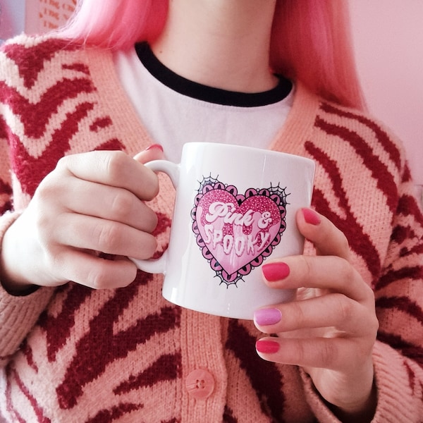 Pink & Spooky - Mug - Home And Kitchen - Spooky Mug - Halloween Mug - Gift