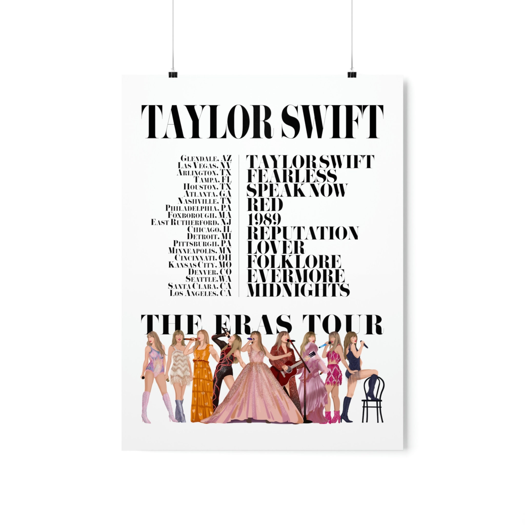 The Eras Tour Poster ALL DATES TS Eras Tour Costume Poster Designed