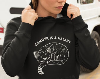 Gender is a Galaxy Hoodie Pansexual Gender Fluid Non Binary Clothing Bi Pride Trans Pride Bisexual Shirt LGBT Shirt Genderqueer Sweatshirt