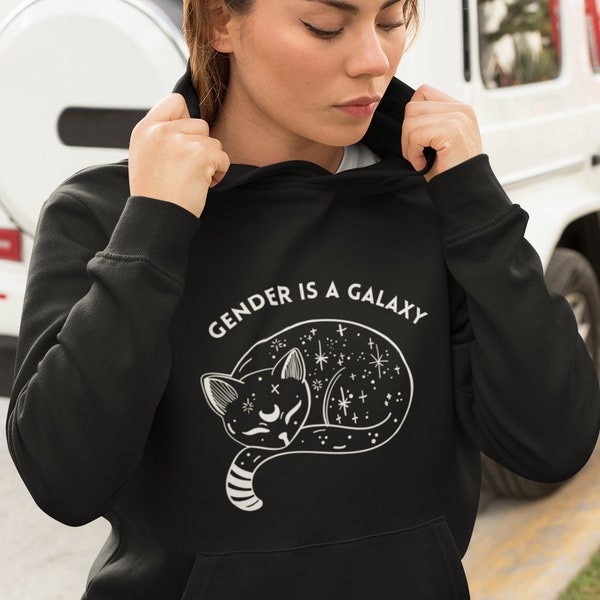 Gender is a Galaxy Hoodie Pansexual Gender Fluid Non Binary Clothing Bi Pride Trans Pride Bisexual Shirt LGBT Shirt Genderqueer Sweatshirt