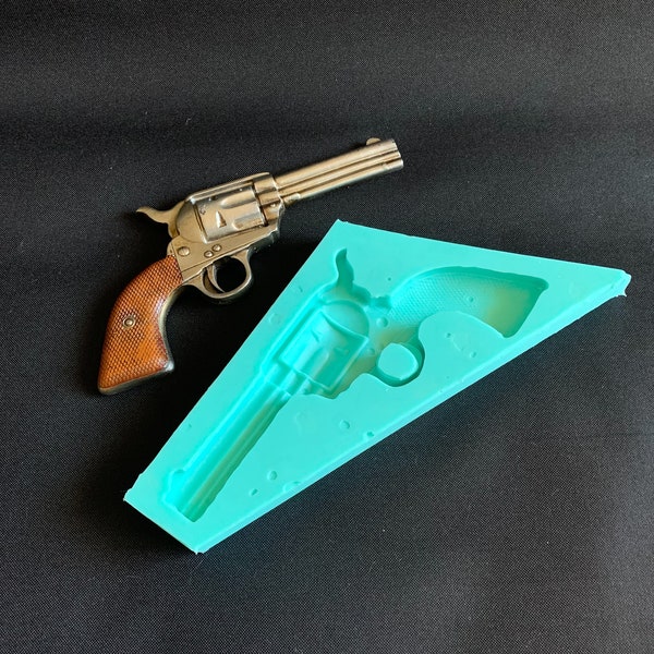 One Sided Replica Revolver Silicone Mold, Resin, Resin Art, Resin Mold, Prop Gun, Large Mold