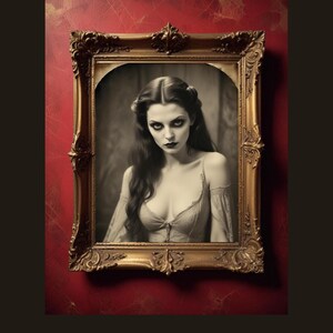 Vintage Seductive Gothic Lady Portrait - Digital Download