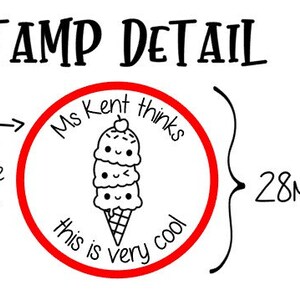 Customised self-inking teacher merit stamp. This is very cool. Ice Cream. Custom made. image 2