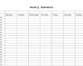 Weekly Staff Schedule Weekly Employee Schedule Printable PDF Instant ...