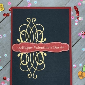 Classy Handmade Black, Red and Gold Valentine&#39;s Day Card for that Someone Special
