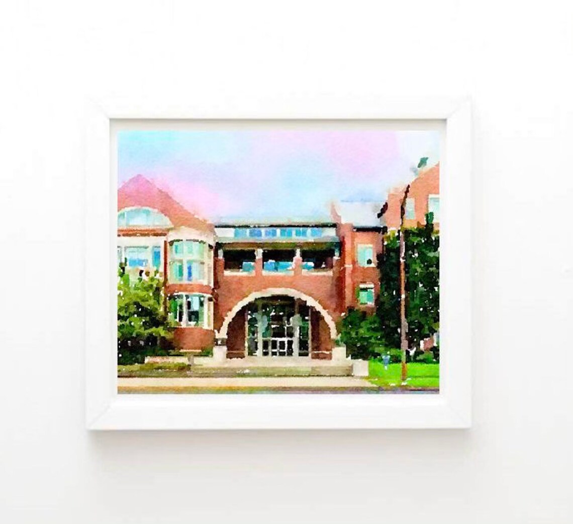 OPTIONS University of Oregon University Watercolor Wall Art Etsy