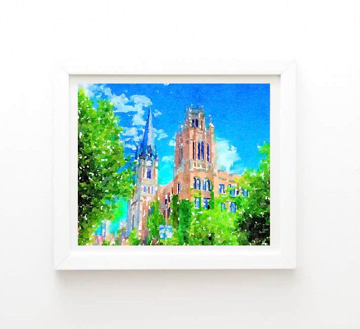 OPCIONES Marquette University Wall Art College Watercolor Etsy