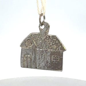Vintage Sterling Silver House Charm Pendant