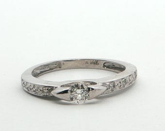 14K White Gold Diamond Ring