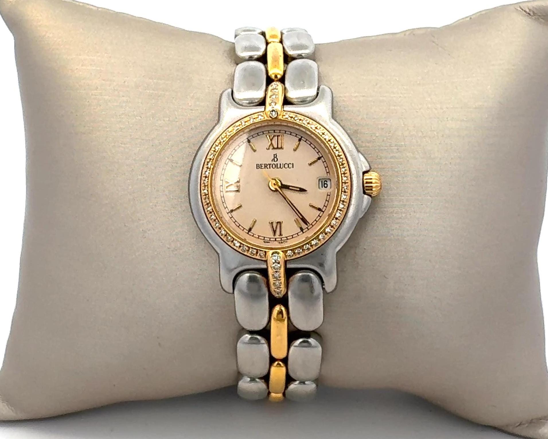 Vintage Bertolucci Pulchra Gold and Stainless Steel Ladies Quartz Watch