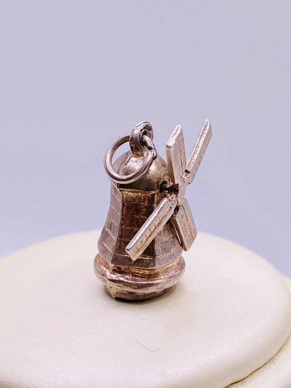 Silver Movable Windmill Charm Etsy Canada